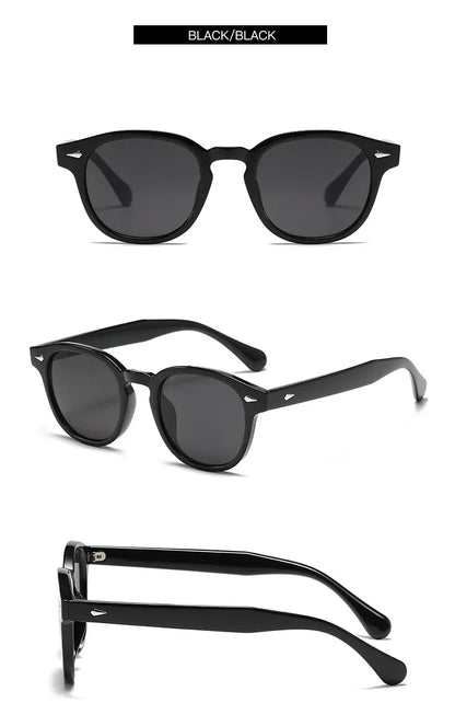 JNPCXI New Retro Round Sunglasses Women Yellow Fashion Rivets Decoration Shades UV400 Men Punk Sun Glasses