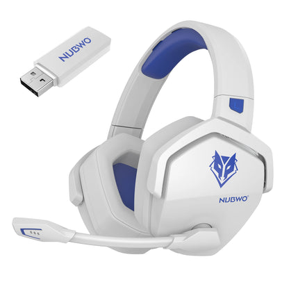 NUBWO G06 Casque de jeu double sans fil avec microphone pour PS5, PS4, PC, mobile, Switch, casque de jeu Bluetooth 5.3 2,4 GHz
