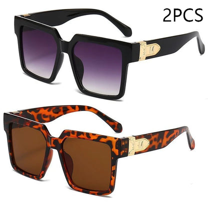 New Luxury Brand Designer Square Oversized Sunglasses Men Women 2024Fashion Thick Frame Glasses Mens UV400 Male Celebrity