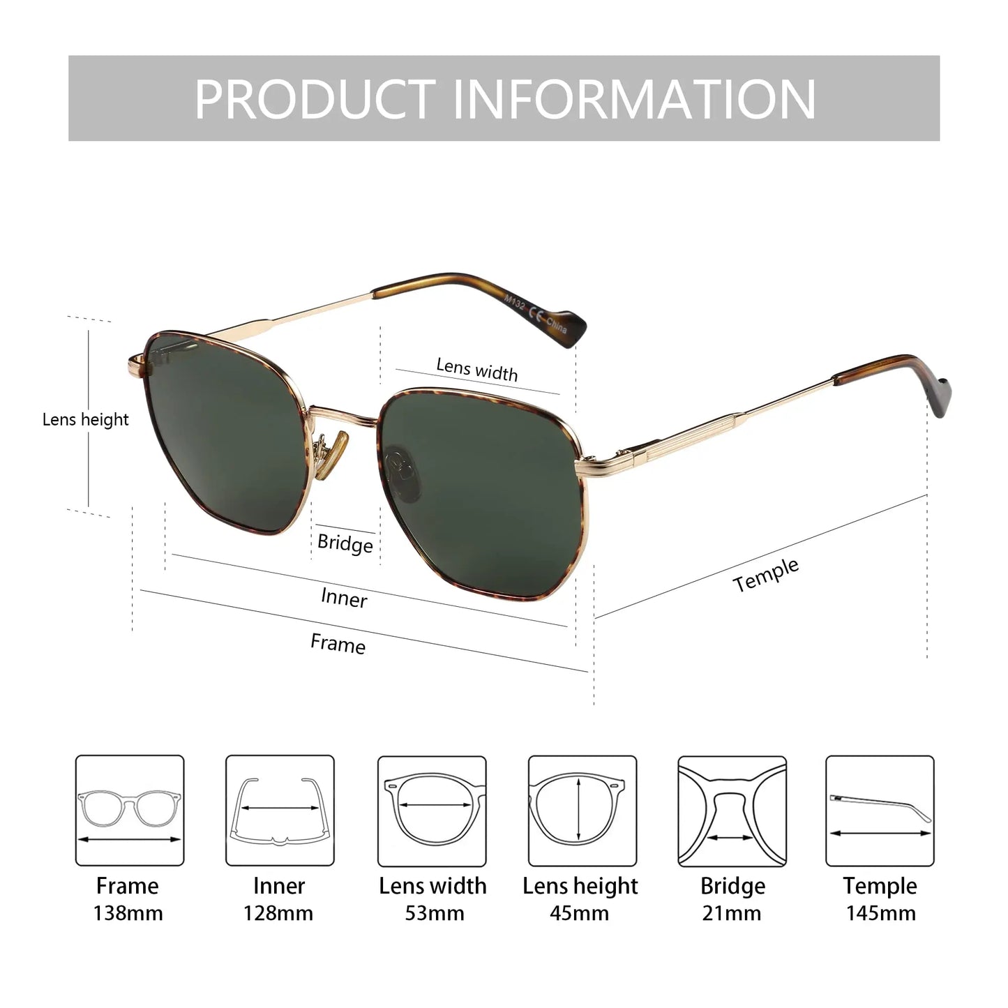 ZENOTTIC Fashion Hexagon Polarized Retro Sunglasses for Men Women-Vintage Metal Frame Design UV Protection Trendy Fashion Shades