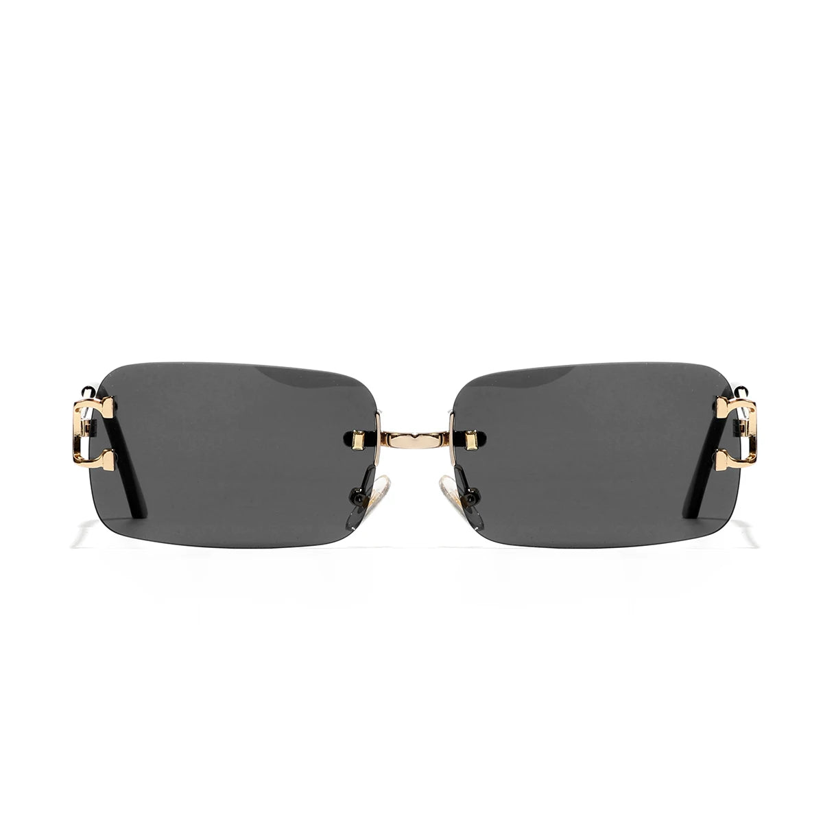Ruiao 2026 rimless sunglasses UV400 fashion square metal glasses for men women designer man's brand sun shades for outdoor