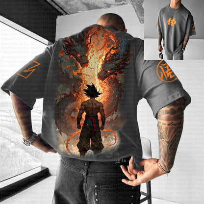 Son Goku Dragon Ball Anime 2025 Summer T-shirt Men Harajuku Oversized Retro Street Women Casual Loose Short-sleeved Unisex Tops