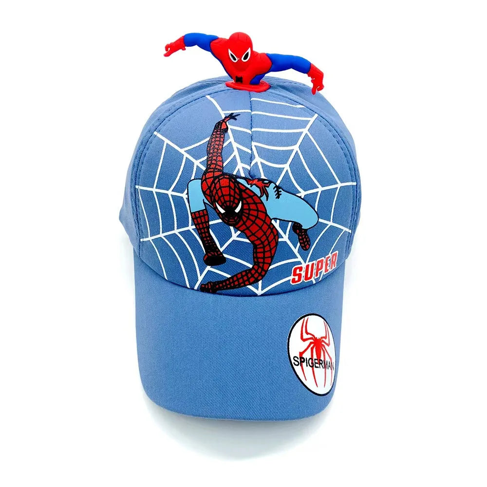 Marvel's new children's cotton skin friendly breathable cartoon sun hat embroidered duckbill cap Spider Man baseball cap