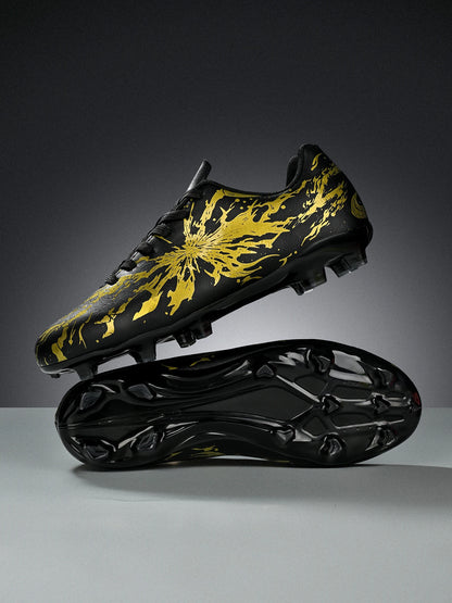 Chaussures de football pour hommes, modèle AG FG, tige en tricot ultra-léger, soutien stable de la voûte plantaire, idéales pour les entraînements prolongés sur terrain de gazon extérieur.