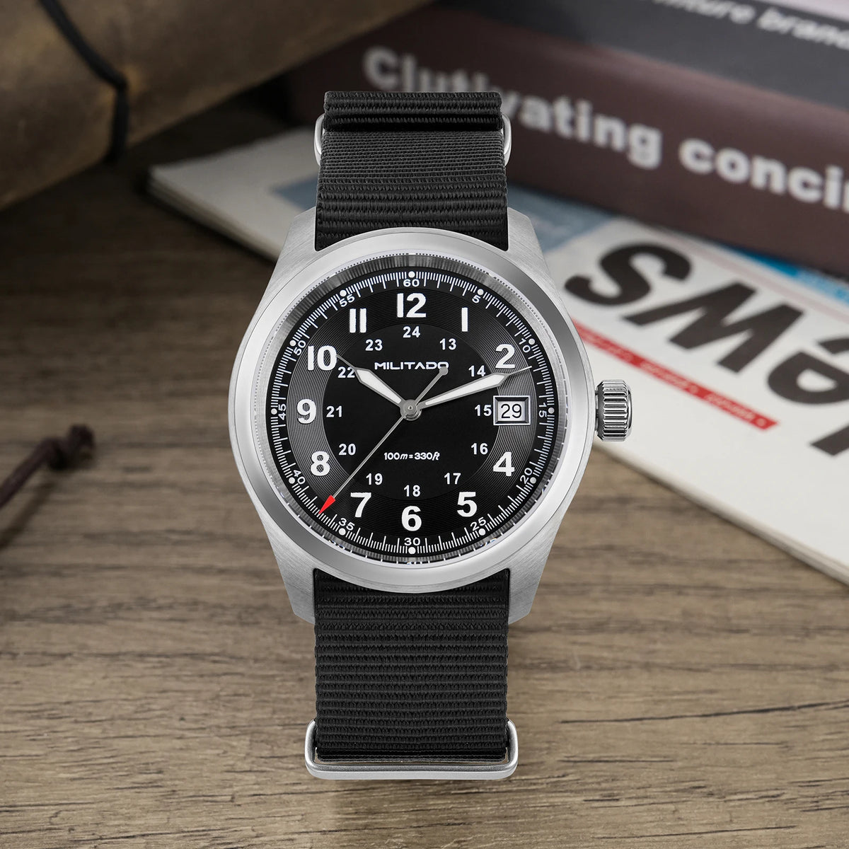 Militado ML08 Quartz Watch Ronda 515 Movement Domed Sapphire Wristwatch BGW9 Luminous 10Bar Waterproof 38mm Vintage Watches