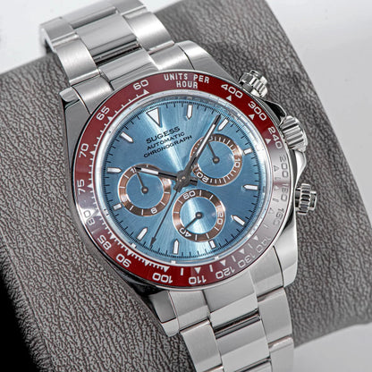 Sugess Diving Men's Watch Panda Automatic Mechanical Chronograph Peacock SL4801 Movement Wristwatch Waterproof Ceramic Bezel New