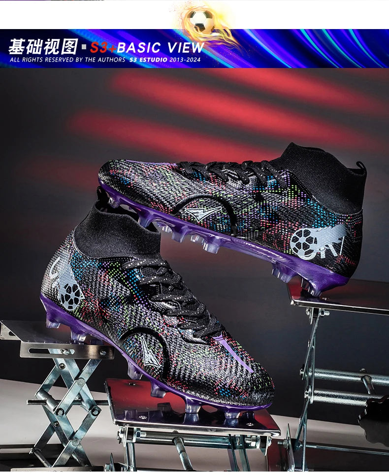 New Men's Football Boots Training Soccer Shoes Breathable Grass Cleats Match Long Spikes Indoor Sneakers Ultralight Drop Shipping