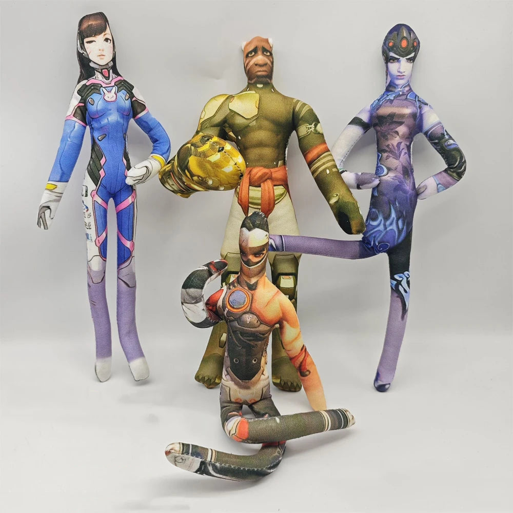 26cm Various Postures Flexible Body Wire Anime Game Overwatch D.Va / Doomfist / Genji / Widowmaker Plush Toy Figure Plushie Doll
