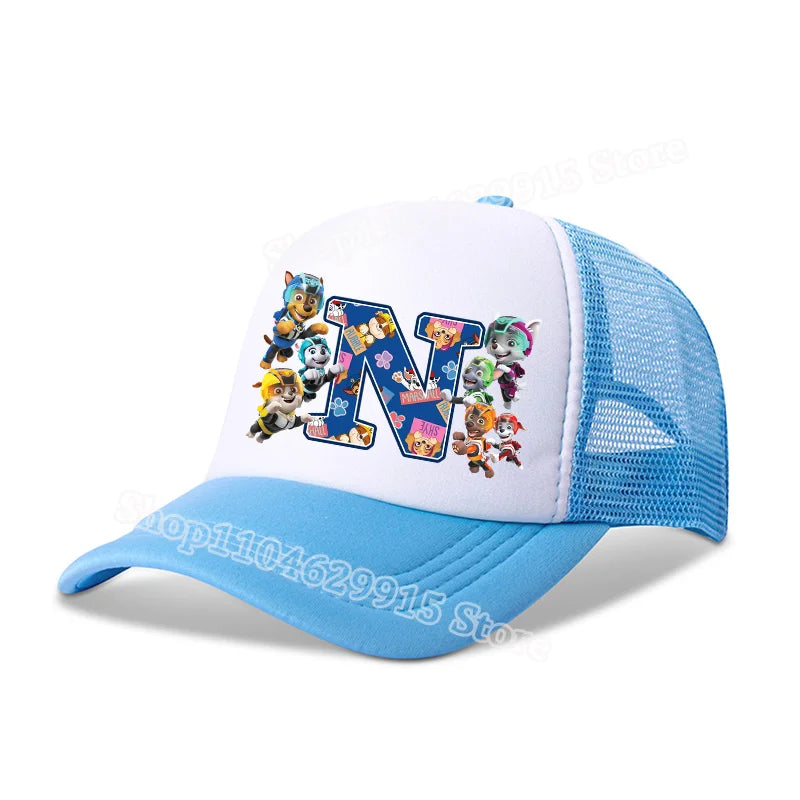 Paw Patrols Baseball Cap Boys Girls Cartoon Anime Chase Skye A-Z Letters Print Hat Summer Athleisure Adjustable Casual Hats Gift