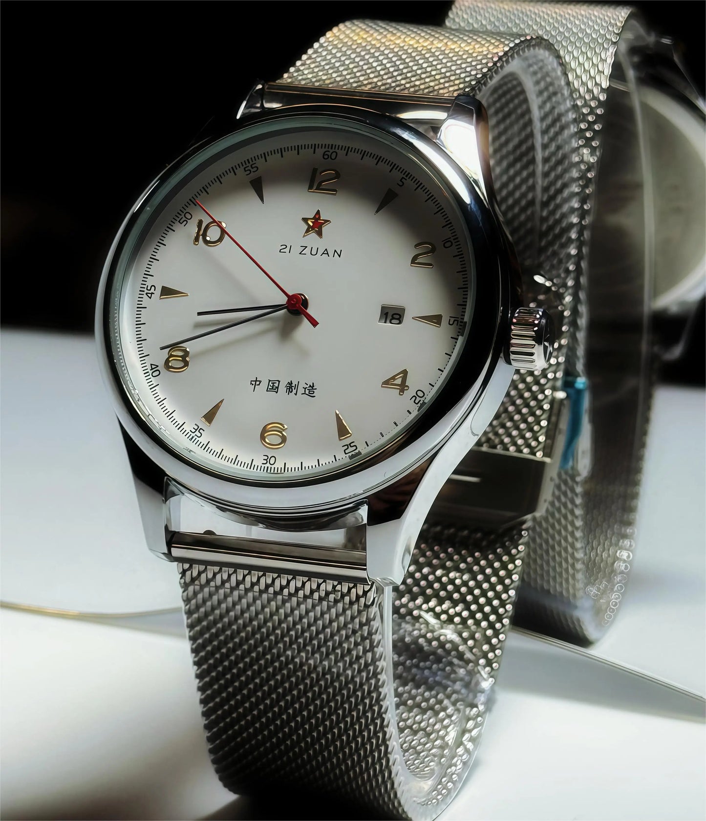 New 1963 Men's Pilot Watch 41mm Retro Gold Classic Sweep Second Stainless Steel Leather Strap Sport Fashion Men's Watch