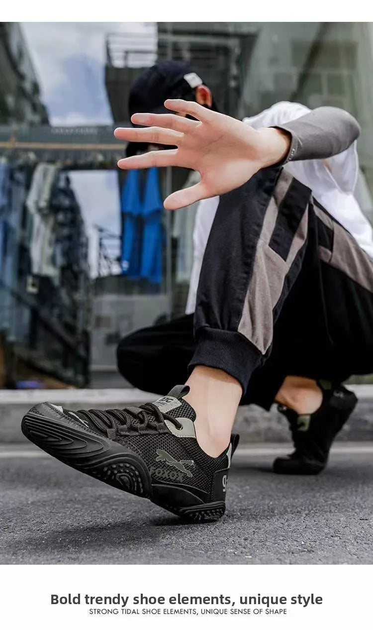 Men's Breathable Running Shoes Lightweight Mesh Upper Comfortable Soft Sole Sporty Casual Sneakers Trendy Summer Footwear