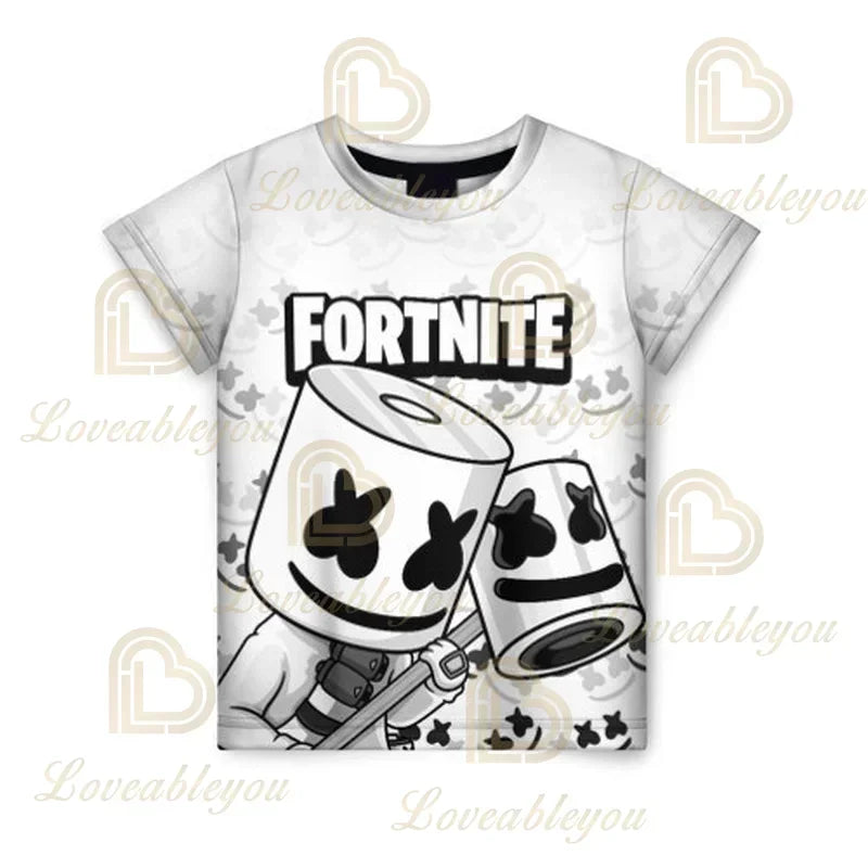 Fortnites 3D Printed Short Sleeve T-Shirt Game Cartoon Print Battle Royale Adult Kid Clothes Kids T-shirt Harajuku Tshirt