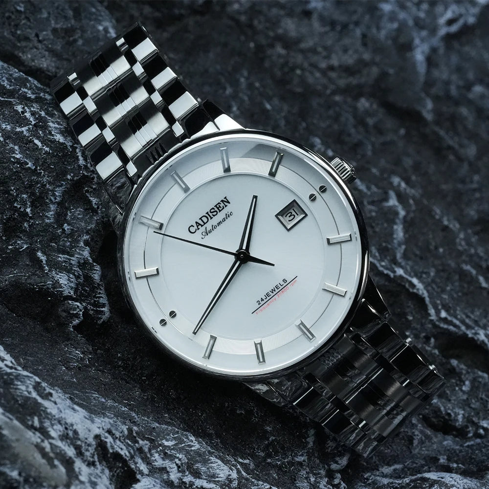 CADISEN Ultra-thin Mechanical Wriswatch Japan MIYOTA 9015 Top Brand Luxury Single-dome Sapphire Crystal  Automatic Watch Man