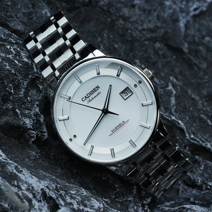 CADISEN Ultra-thin Mechanical Wriswatch Japan MIYOTA 9015 Top Brand Luxury Single-dome Sapphire Crystal  Automatic Watch Man