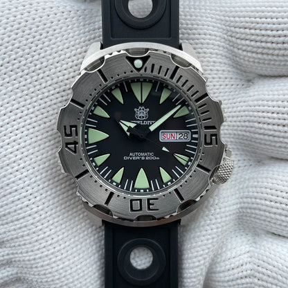 STEELDIVE SD1984 Monster Steel Strap Mechanical Watch NH36 Movt Sapphire Crystal 200M Waterproof Swiss Super Luminous Wristwatch