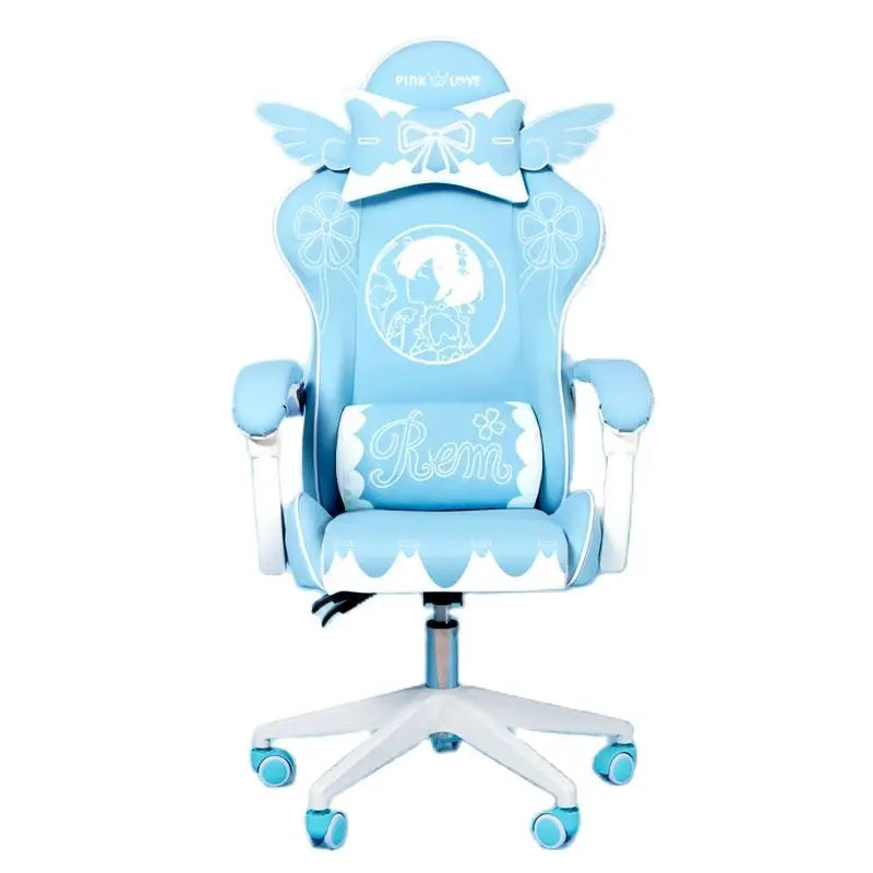 Cute Pink Gaming Chair Ergonomic Computer Chair with Footrest, Adjustable Height, Reclining Swivel Office Chair for Girls, Home Office & Gaming