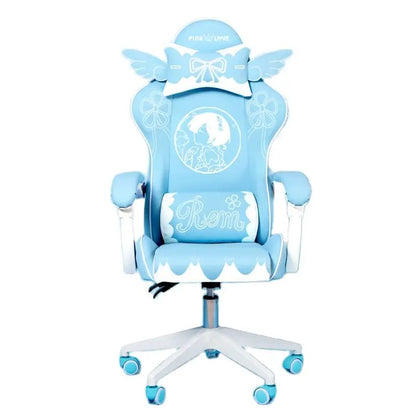Cute Pink Gaming Chair Ergonomic Computer Chair with Footrest, Adjustable Height, Reclining Swivel Office Chair for Girls, Home Office & Gaming