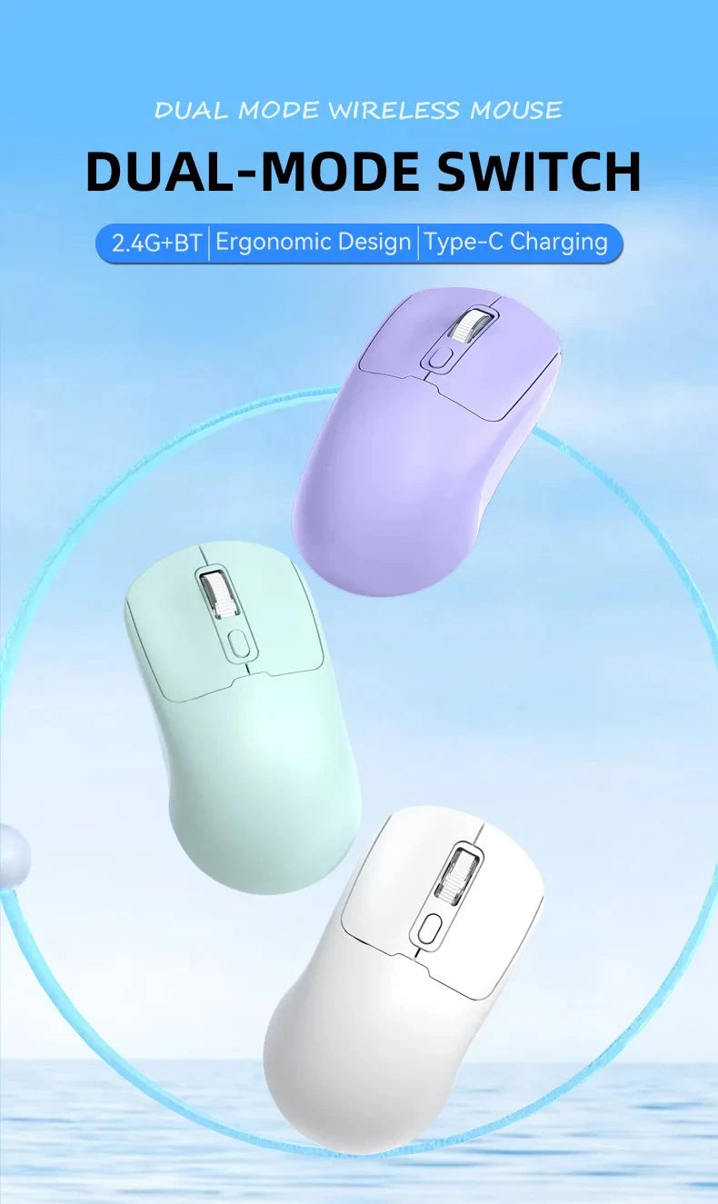 Bluetooth 5.4 Mouse 2.4G Wireless Mouse Dual Mode Slient Mouse Rechargeable Gaming Mouse Mice for PC Computer Laptop Macbook