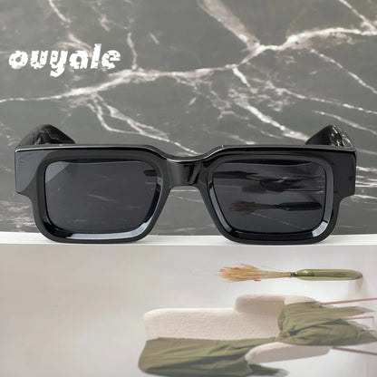 Sunglasses ASCARI Vintage Square Unisex Handcrafted Acetate UV400 Classic Retro Designer Eyewear