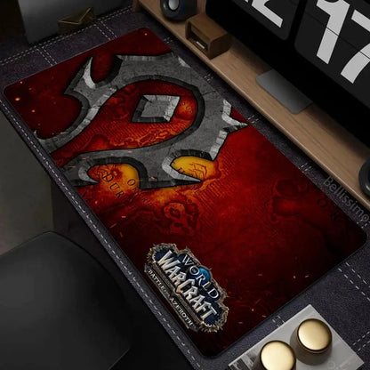 Natural Horde Alliance podloga za miško iz gume, velika podloga za računalniško mizo in tipkovnico, HD World of Warcraft igralna podloga za miško s hitrim zapiranjem robov