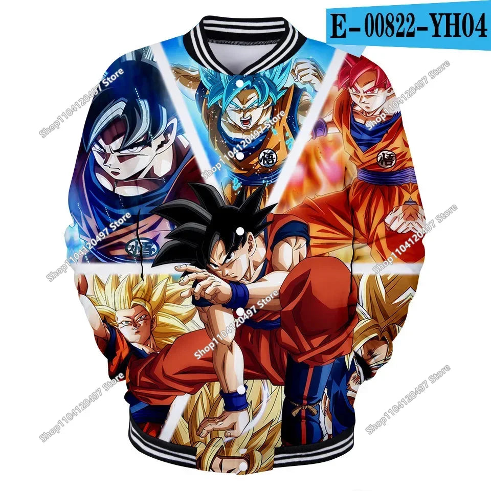 Uniforme de béisbol de estilo urbano de Dragon Ball para hombre, mujer y niños; disfraces de Son Goku para adultos; chaquetas; abrigos de primavera y otoño; cárdigans; sudaderas; regalo