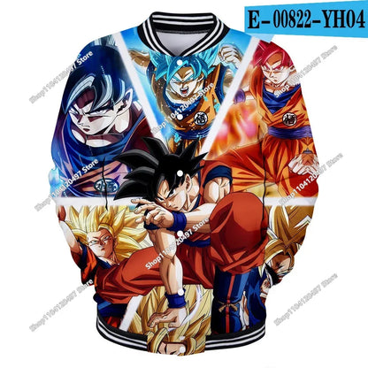 Uniforme de béisbol de estilo urbano de Dragon Ball para hombre, mujer y niños; disfraces de Son Goku para adultos; chaquetas; abrigos de primavera y otoño; cárdigans; sudaderas; regalo