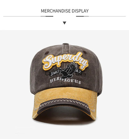 Unisex Sporty Cotton Washed Baseball Cap - Stylish ORIGINAL THE BLACK Letter Embroidery, Casual Sunshade for Outdoor Sports