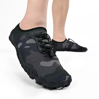 Oiaano platūs barefoot tipo juodi batai vyrams, moterims ir unisex – sportiniai vandens bateliai paplūdimiui, minkštu padu, lengvi ir kvėpuojantys