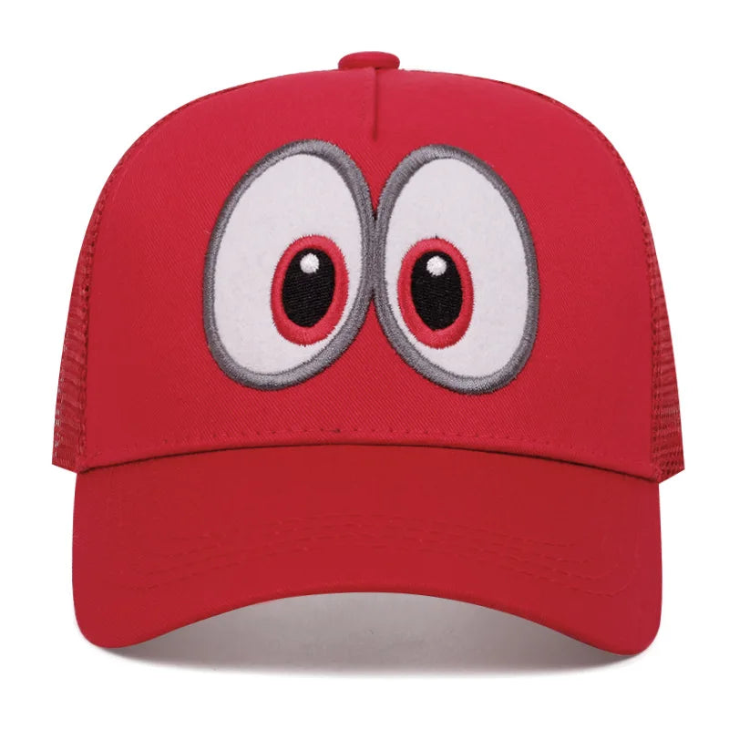 Anime Game Super Luigi Brothers Cosplay Hat Funny Big Eyes Embroidered Baseball Cap Adjustable Duckbill Cap Sun Hat