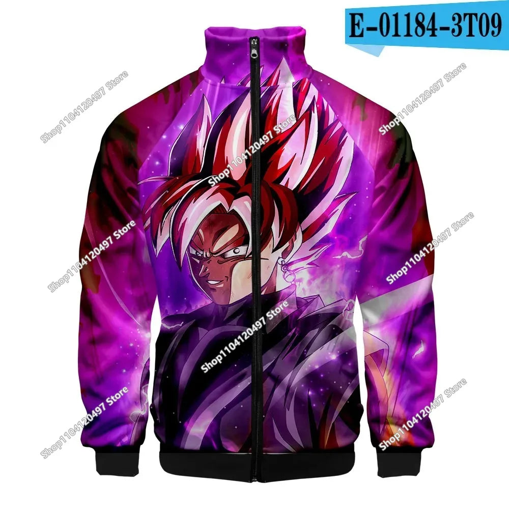 Anime Goku Dragon Ball Jacket Men Women Harajuku Hip Hop Japanese Zip Up Hoodies Goku Clothes Stand Collar Sweatshirt