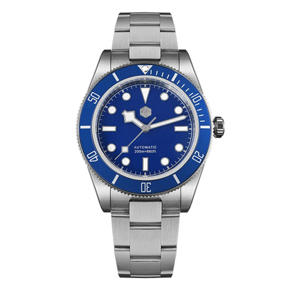 San Martin 40mm Retro Luxury Diver Watch NH35 Automatic Mechanical Watches for Men with Sapphire 200m Waterproof Luminous SN0008