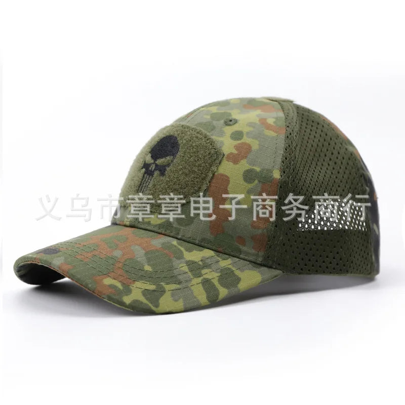 New Camo Baseball Cap for Men, Tactical Military Style with Velcro Patch, Outdoor Hiking Sun Hat & Peak Cap