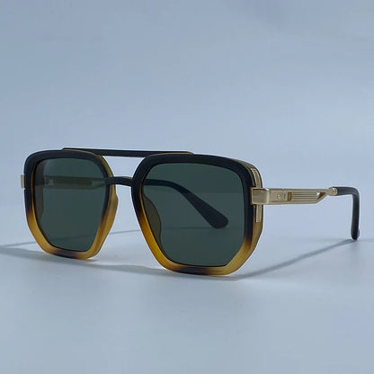 Polarized Square Sunglasses Men 2026 Luxury Vintage Double Bridge Gradient Lens Driving Shades Retro Flat Top Sun Glasses Male