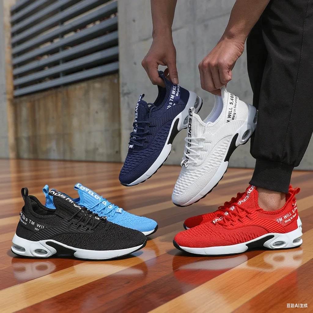 Men Thick Soled Sports Shoes with Fashionable Design Breathable Comfortable Shoes Outdoor Hiking Shoes Zapatillas Hombre De Segu