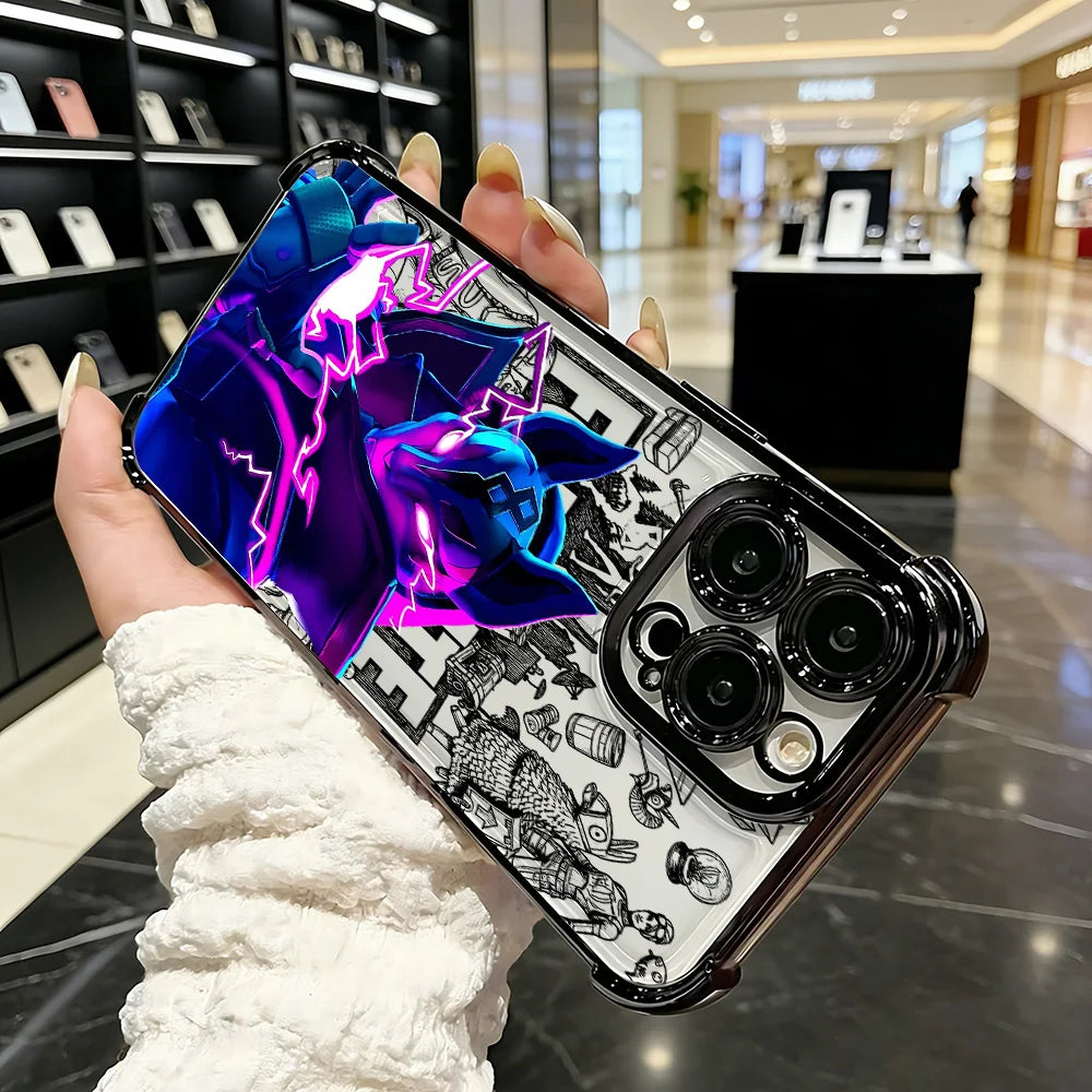 Battle Royale Fortnite Plating Phone Case For iPhone 17 17e 16e 16 15 14 13 12 11 Pro Max X XR XSMax 7 8 Mini Air Plus Airbag