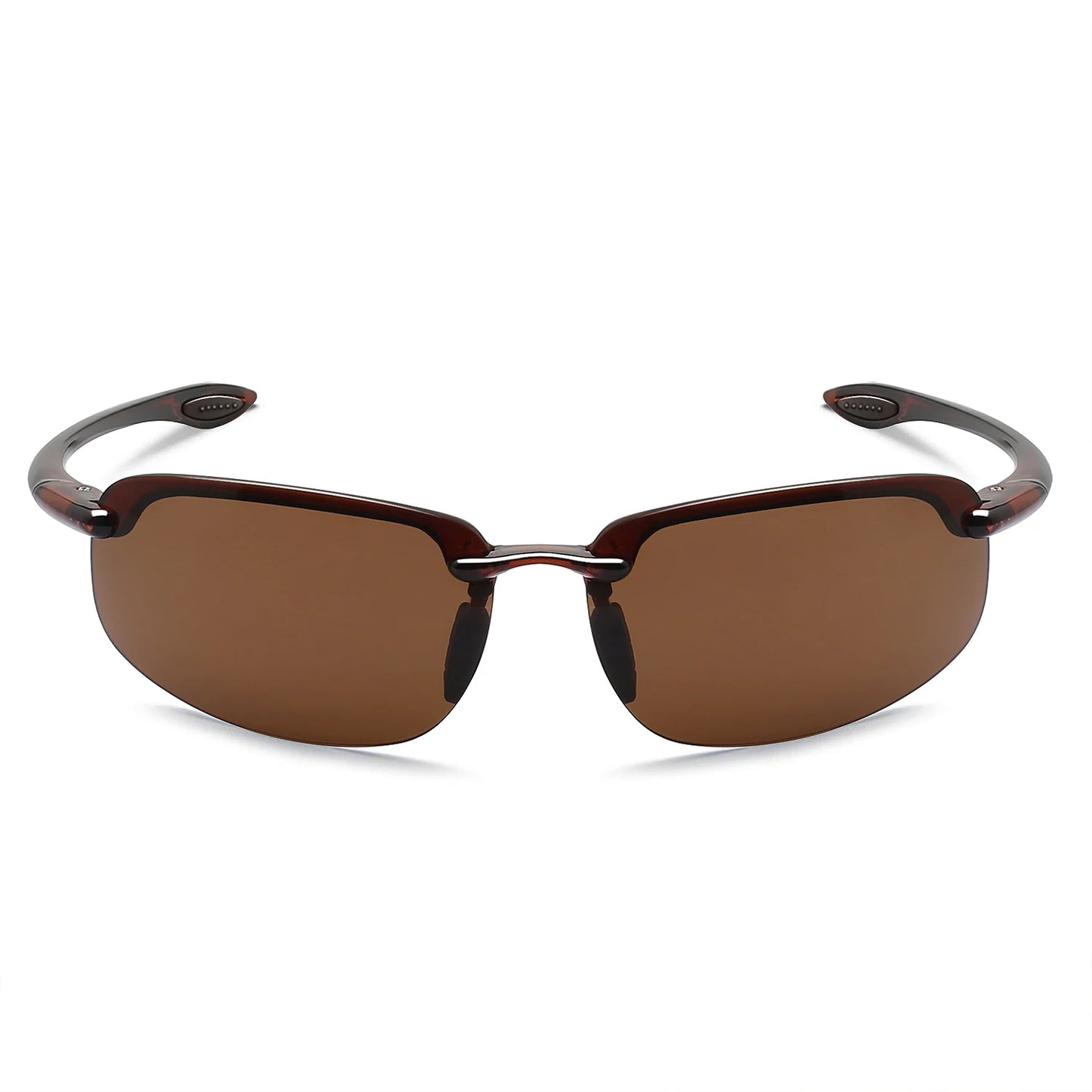 MAXJULI Polarized Sports Sunglasses for Men Women TR90 Rimless Frame Protection for Running Fishing  Driving UV400 8001