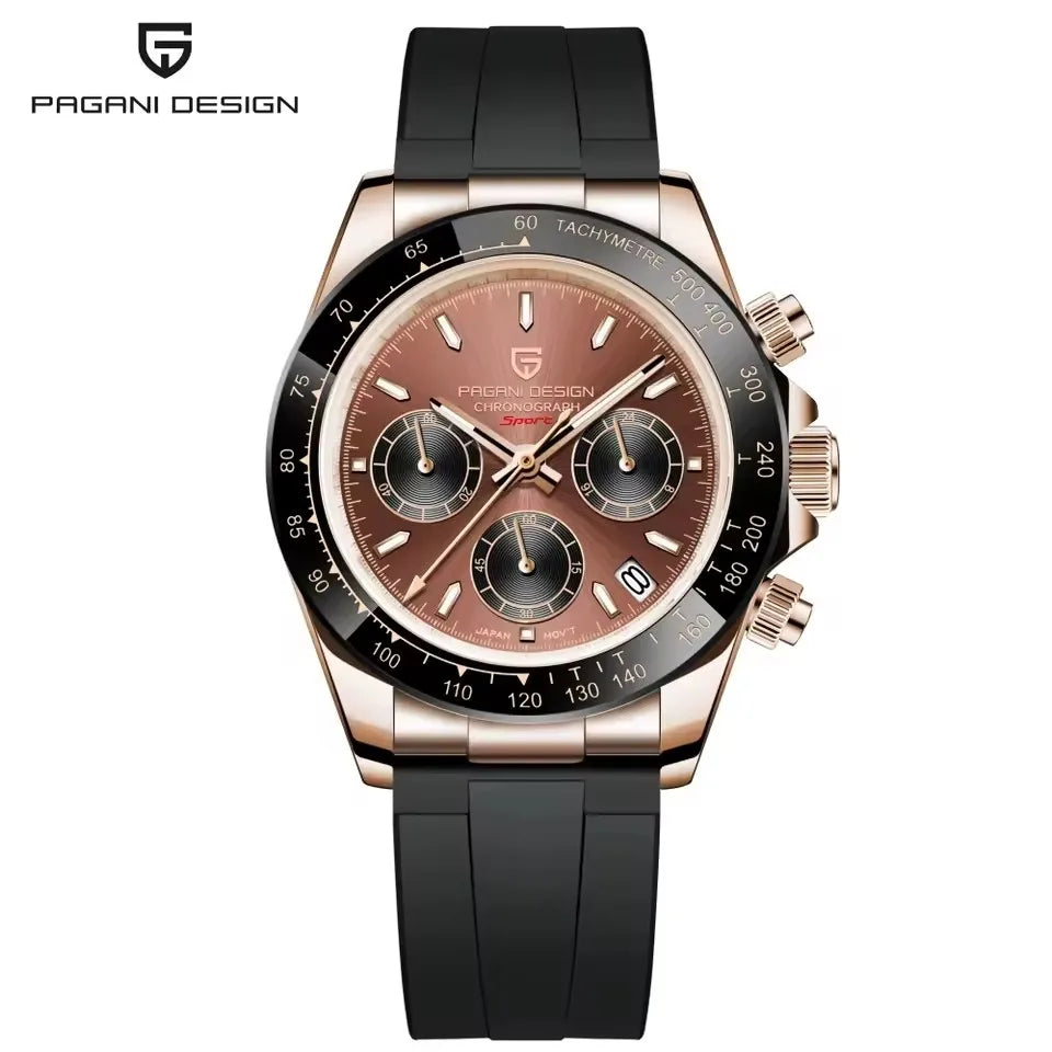 PAGANI DESIGN V2 40MM Meteorite dial Men Quartz Watches Sapphire Retro Chronograph  Waterproof Watch For Men Reloj0 hombr