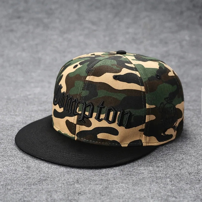 Men's Letter Embroidery All-match Flat Brim Baseball Cap Ladies Summer Hip Hop Hats Outdoor Shade Adjustable Casual Peaked Caps