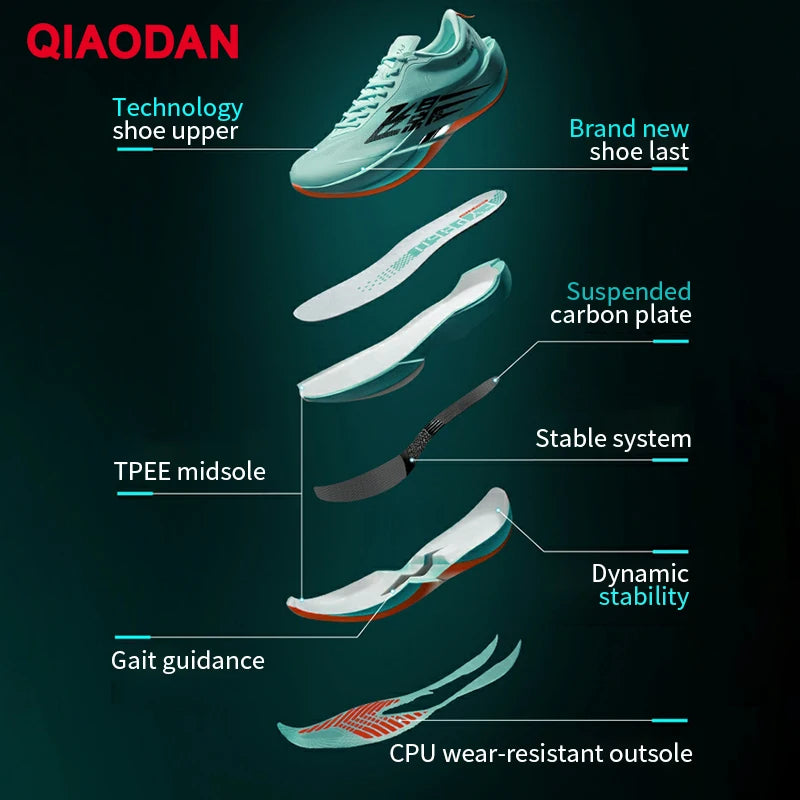 QIAODAN Feiying PB6.0 Men's 2026 Marathon Racing Sports Shoes New Suspended Full Palm Carbon Plate Running Sneakers QDB023261299