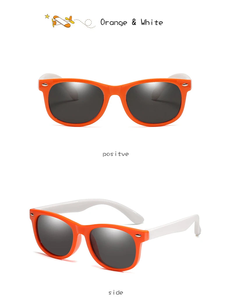 Polarized Kids Sunglasses TR90 Silicone Gel Frame Classic Square Children Sun Glasses Girls Boys Multi Color Baby Goggles UV400