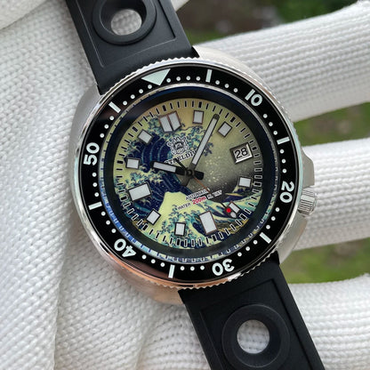 STEELDIVE SD1970J Kanagawa Turtle Full Luminous Dial Ceramic Bezel NH35 Automatic STEELDIVE Official Store Men's Dive Watch