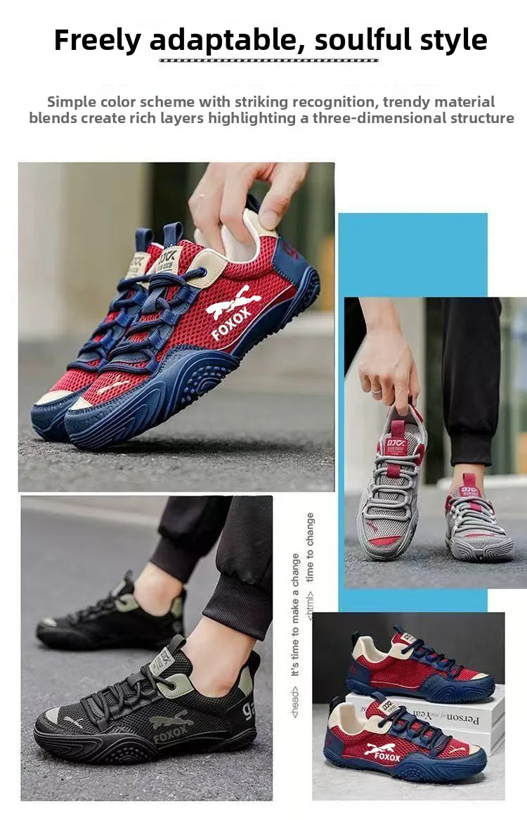 Men's Breathable Running Shoes Lightweight Mesh Upper Comfortable Soft Sole Sporty Casual Sneakers Trendy Summer Footwear