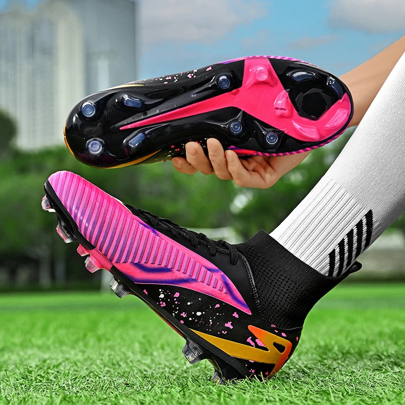 Chaussures de football pour hommes, crampons longs FG / crampons courts TF, antidérapantes, pour terrain naturel et synthétique, entraînement
