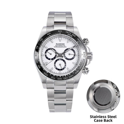 Sugess Diving Men's Watch Panda Automatic Mechanical Chronograph Peacock SL4801 Movement Wristwatch Waterproof Ceramic Bezel New