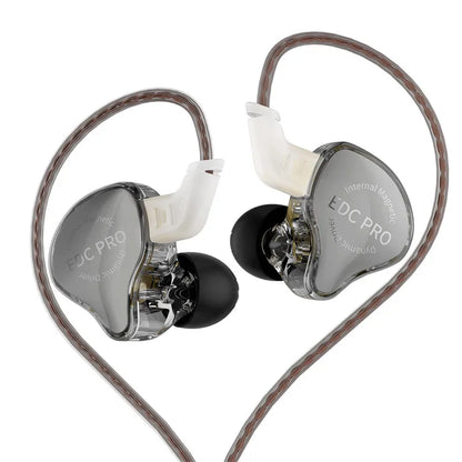 KZ EDC Pro Wired In-Ear Earphones with Large Dynamic Drivers, HiFi Monitor Bass Earphones, Detachable Cable, Noise Isolating Wired Headphones with Microphone