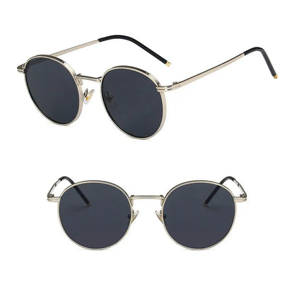 Fashion Women Men Sunglases Round Sun Glasses Women's Metal Frame Eyewear Men Fishing Glasses Hip Hop Metal Frame UV400 Shades