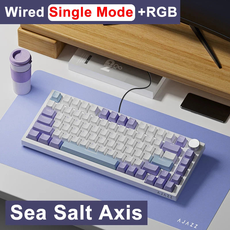 Ajazz AK820 /AK820PRO Gaming Mechanical Keyboard 82 Keys Wired Bluetooth 2.4GHz Wireless Gamer Keyboard Custom Gasket for Laptop