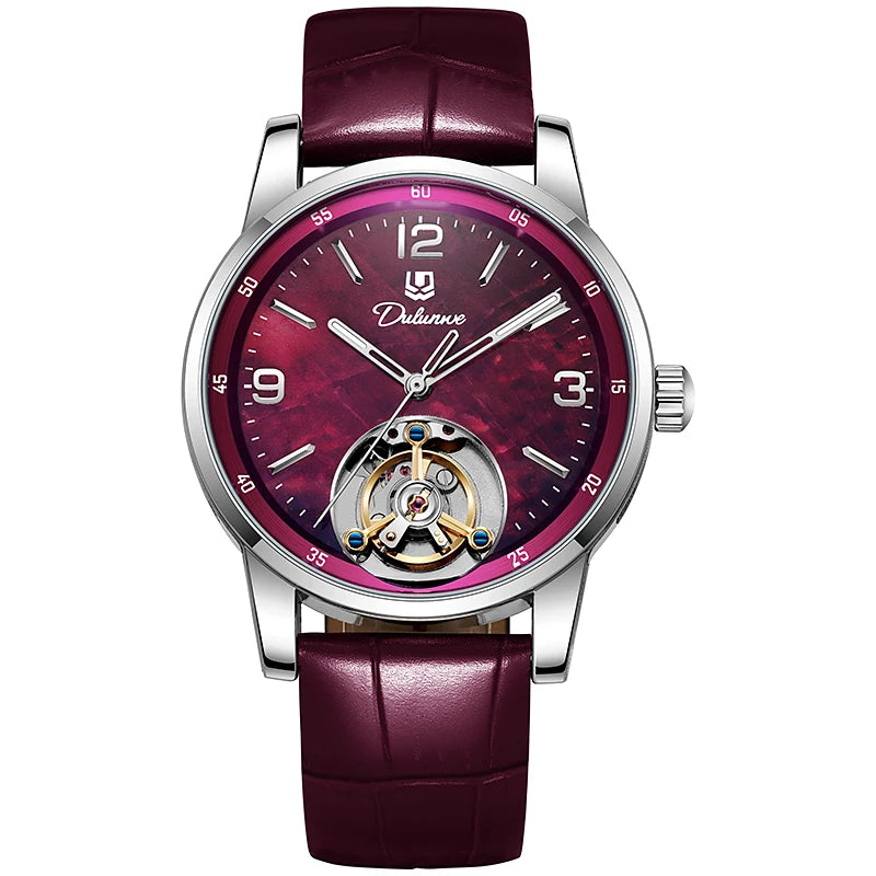 Férfi divatos sportos, automatikus, mechanikus, vízálló tourbillon karóra – prémium márkájú luxus karóra