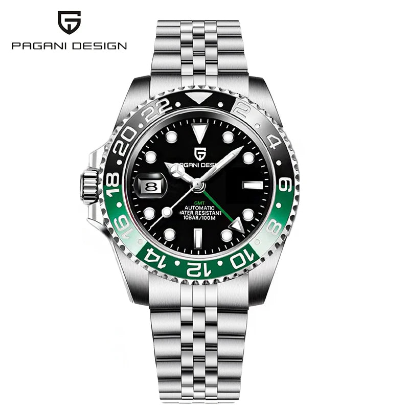 PAGANI DESIGN 40MM GMT Watches for Men Luxury Sapphire AR Mechanical Watch Ceramic Bezel Automatic 100M Waterproof Gift watch