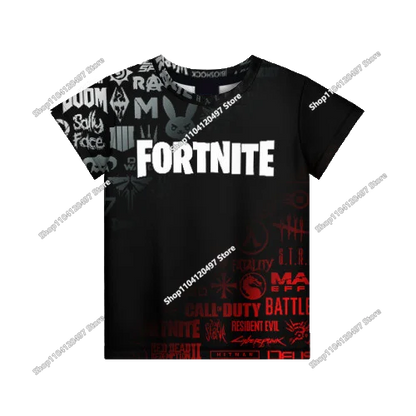 Tricou casual pentru copii Summer Fashion Fortnite Mascot, imprimeu 3D, unisex, pentru băieți și fete, îmbrăcăminte pentru copii, top T-shirt
